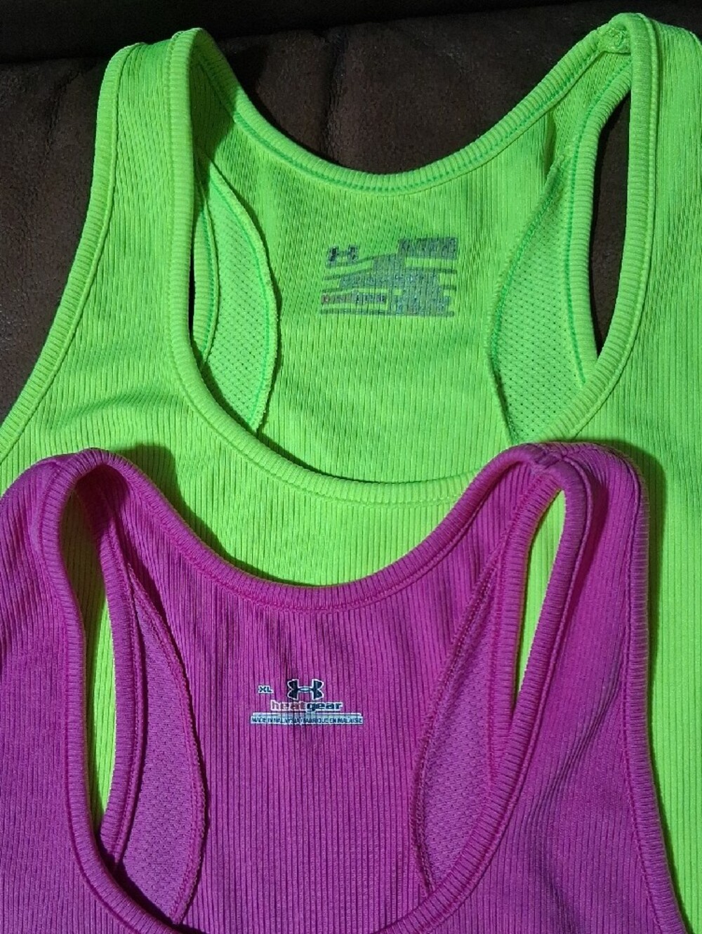 5 Under Armour Champion Neon Rib Tank Tops Pink Yellow XL XXL - Picture 2 of 12